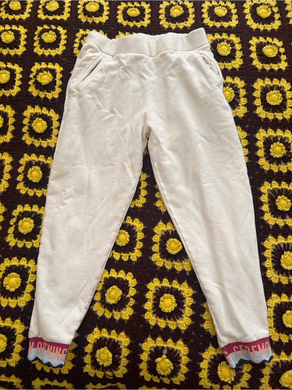 Opening Ceremony Ivory scallop sweatpants size M